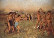 Germain Hilaire Edgard Degas Young Spartans Exercising oil painting on canvas